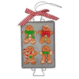Gingerbread Cookies On Tray Christmas Ornament